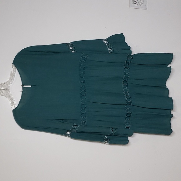 NWT Boho Tiered Hippie Dress Deep Green - Picture 6 of 9